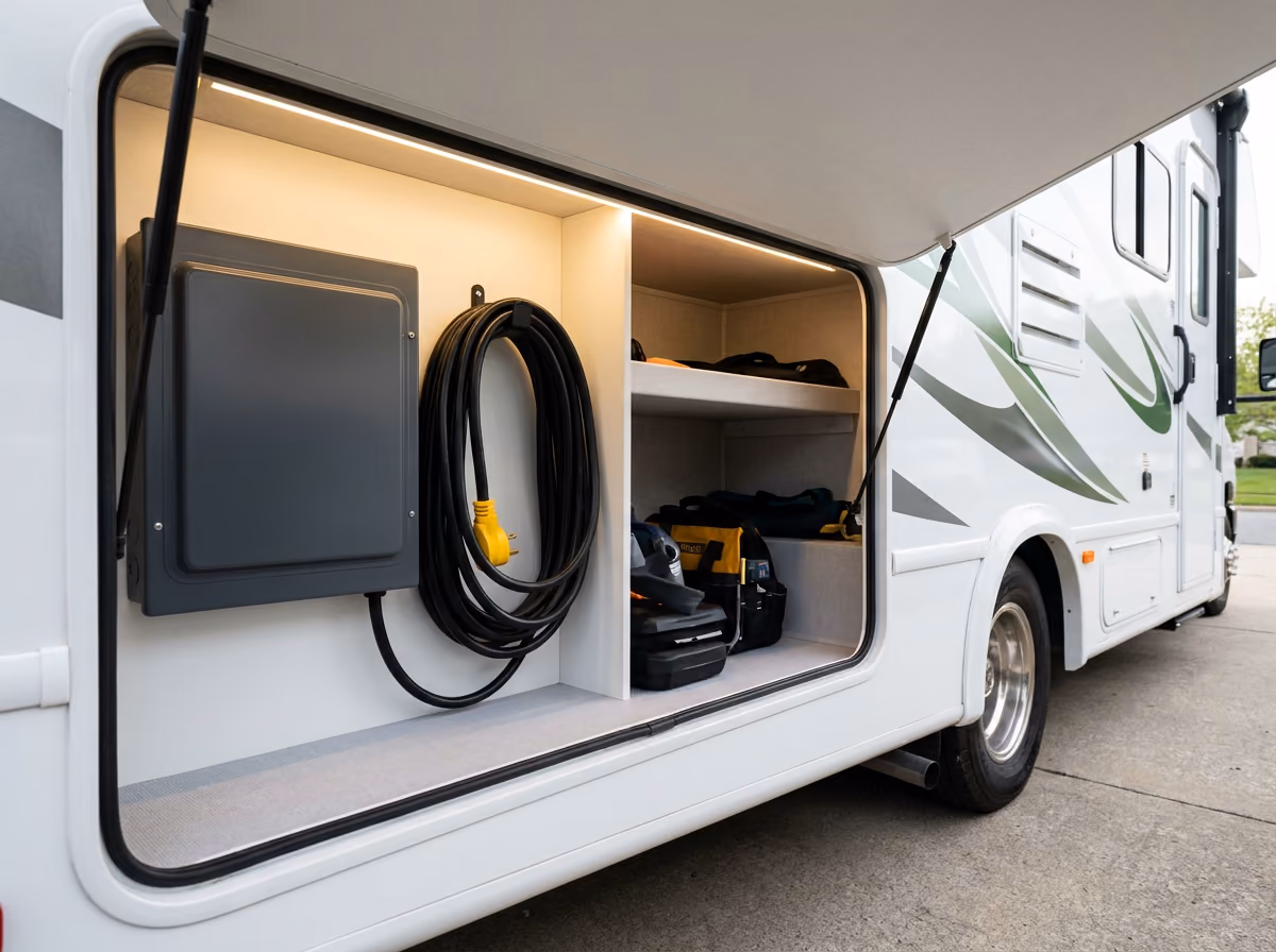 Electrical and power on a recreational vehicle